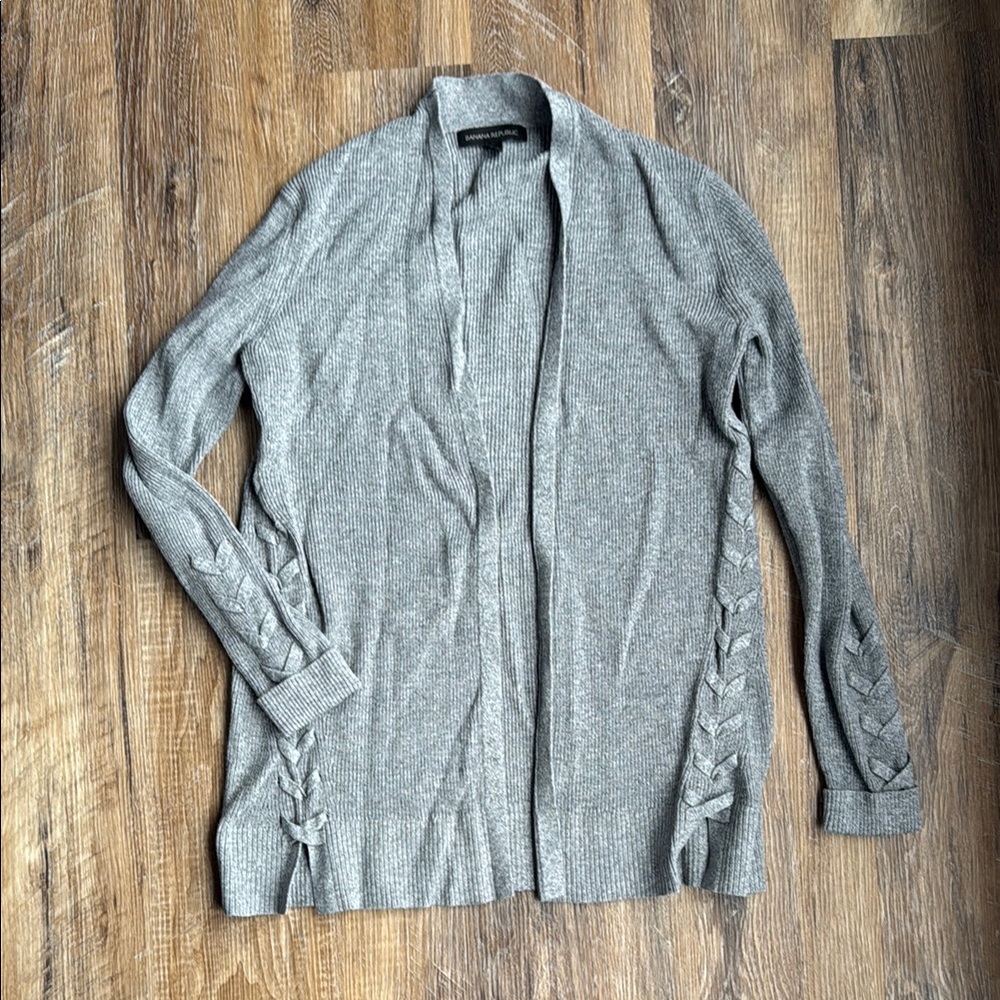 Gray Banana Republic Cardigan with Side Detail